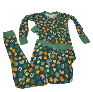 Little Sleepies Lucky Bamboo Viscose 2-Piece Pajama Set Size 9/10 St Patricks